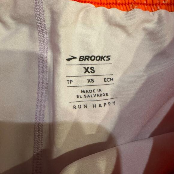 Brooks Moment 5” 2-in-1 Running Shorts Speckled Orange Size XS NWT - Picture 3 of 4